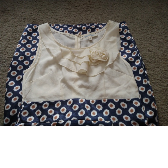 CRISS CROSS BLUE & WHITE TANK DRESS SIZE M - Picture 6 of 6